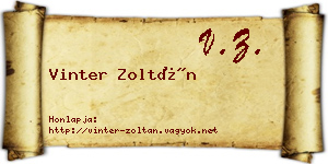 Vinter Zoltán névjegykártya